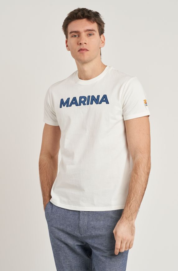 T-shirt da uomo in cotone indaco