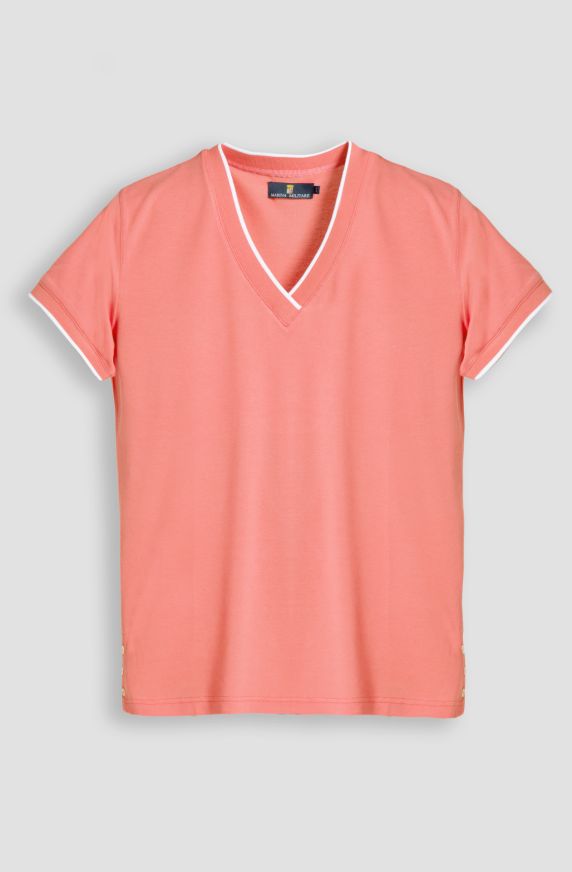 T-shirt da donna in cotone piquet