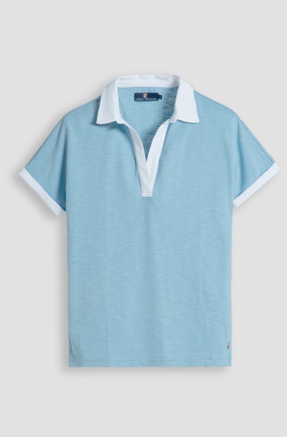 Polo da donna in cotone slub