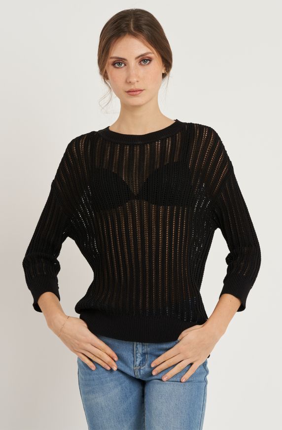 Maglia da donna in cotone lavorato