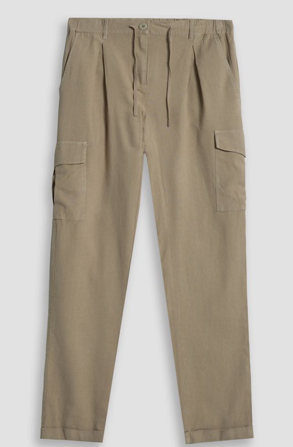 Pantaloni da donna in lino modello cargo