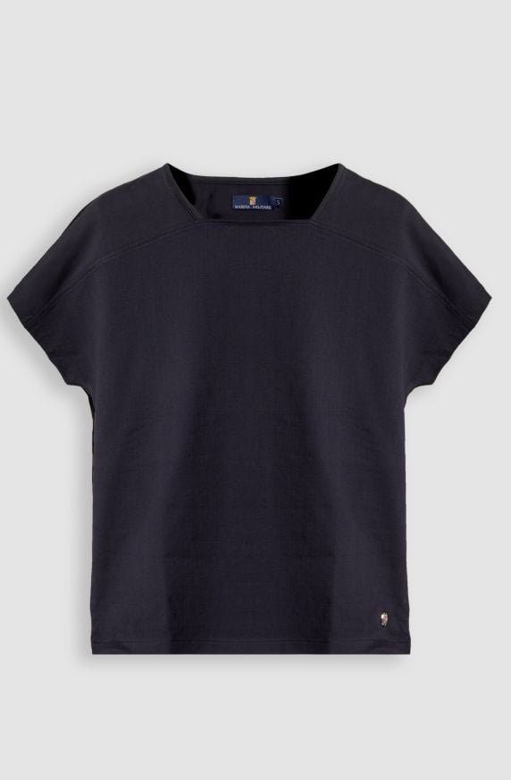 T-shirt da donna in cotone lavorato