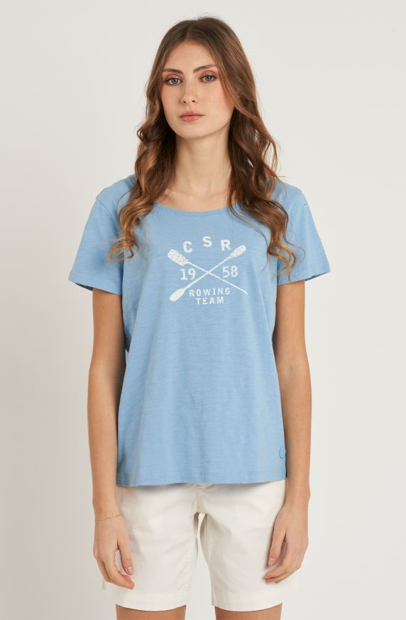 T-shirt da donna Rowing Team in cotone slub