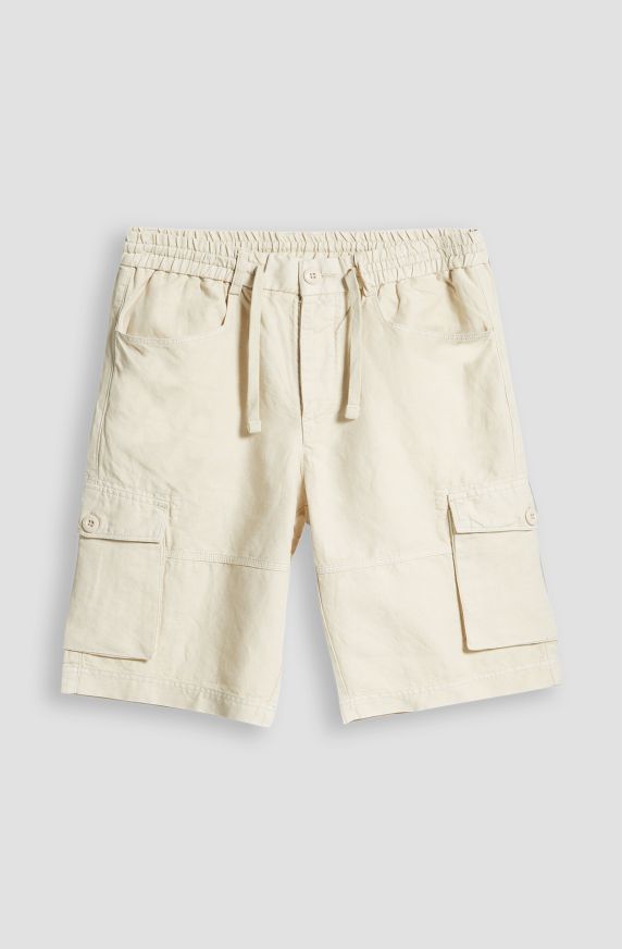 Bermuda da uomo in lino modello cargo