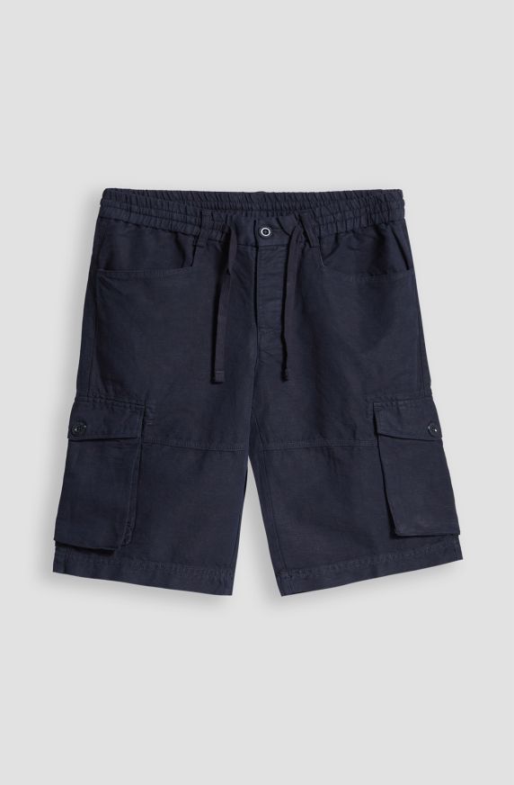 Bermuda da uomo in lino modello cargo