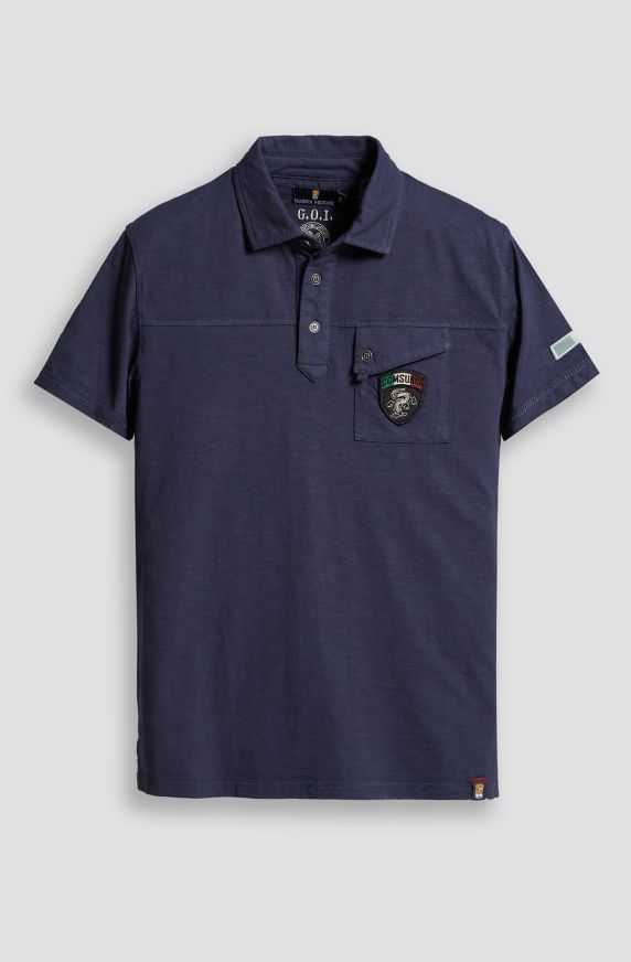 Polo da uomo COMSUBIN in cotone slub