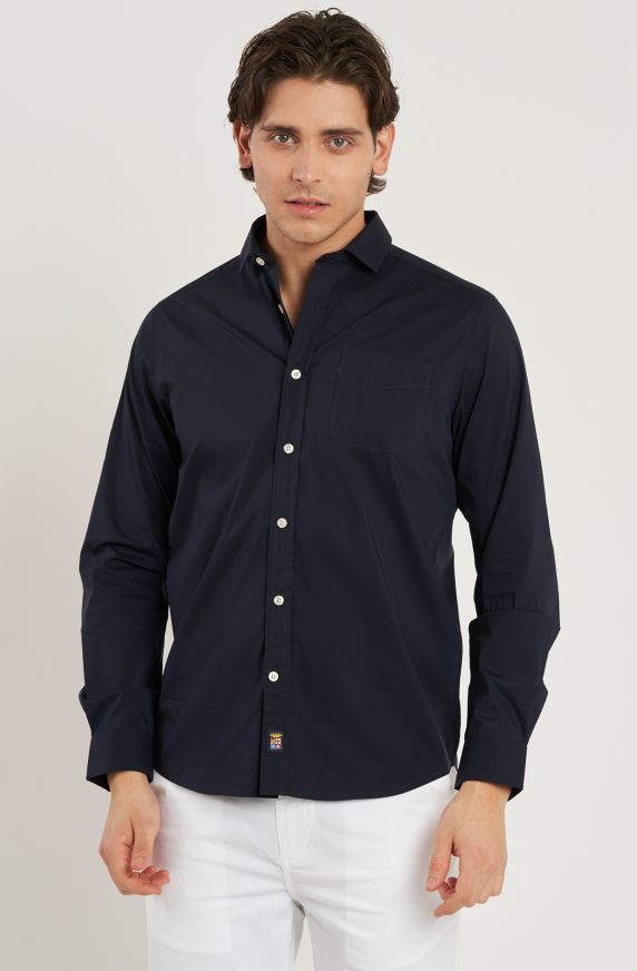 Camicia da uomo in cotone elasticizzato