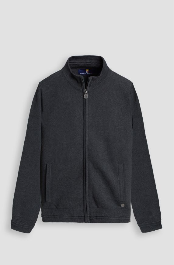 Maglia da uomo in caldo cotone full zip