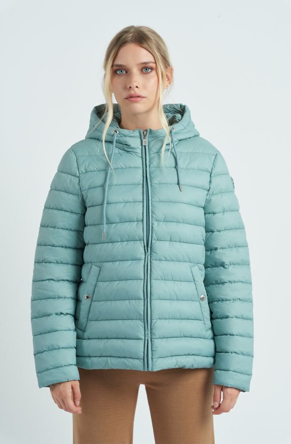 Women's Quilted Nylon Jacket with Hood