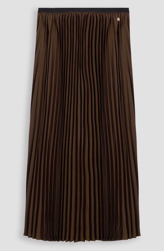 Long pleated polyamide skirt