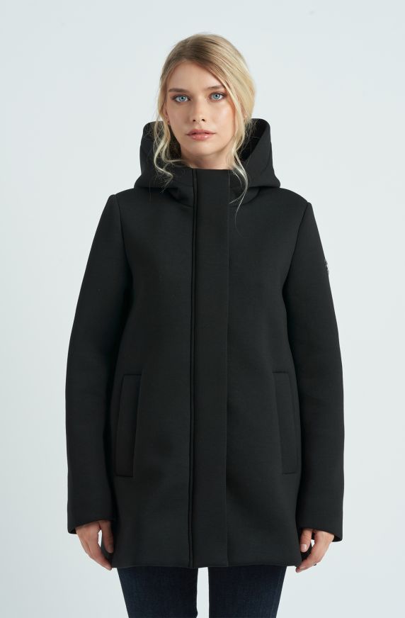 Women's Scuba Fabric Hooded Coat