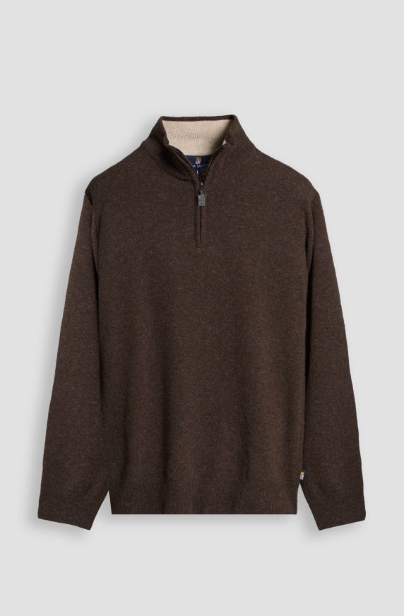 Maglia da uomo in misto lana mezza zip