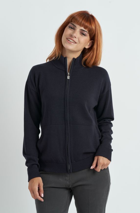 Cardigan Donna Con Cerniera - Casual Morbido E Comodo - Tinta Unita, Autunno Inverno, Taglia Unica (S-L)
