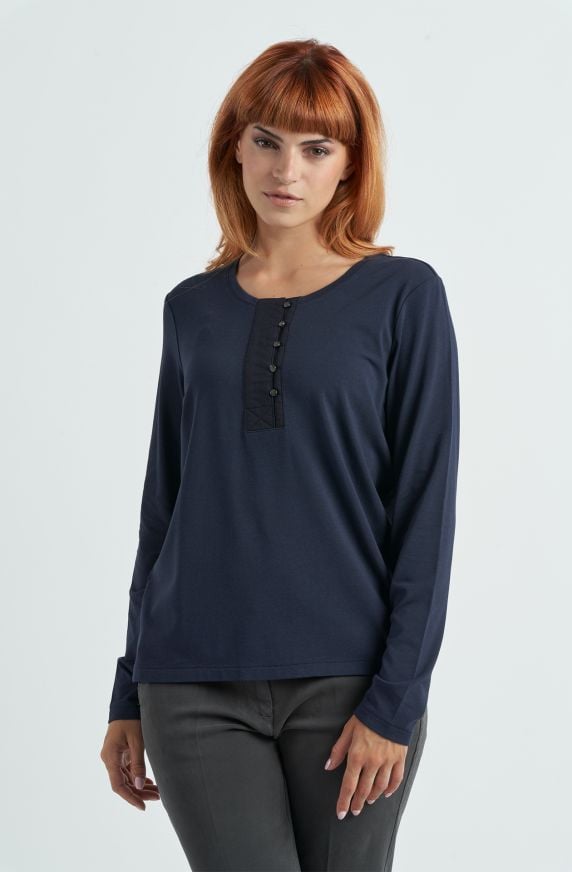 T-shirt da donna in cotone elasticizzato