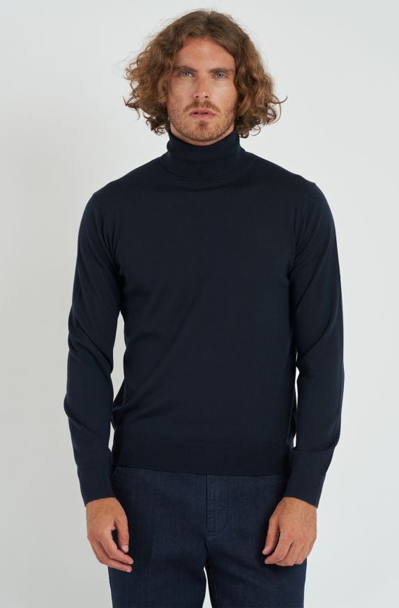 Maglione da uomo in lana merino collo alto