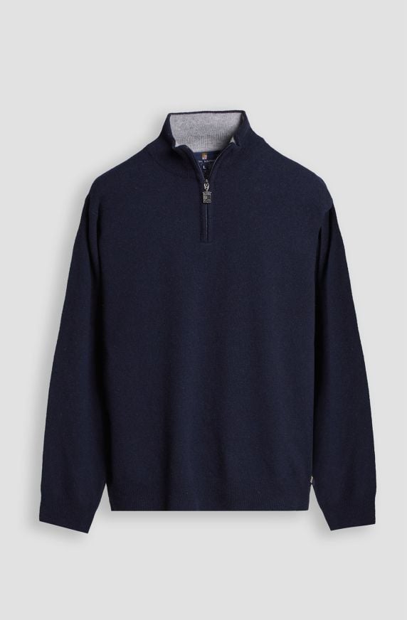 Maglia da uomo in misto lana mezza zip