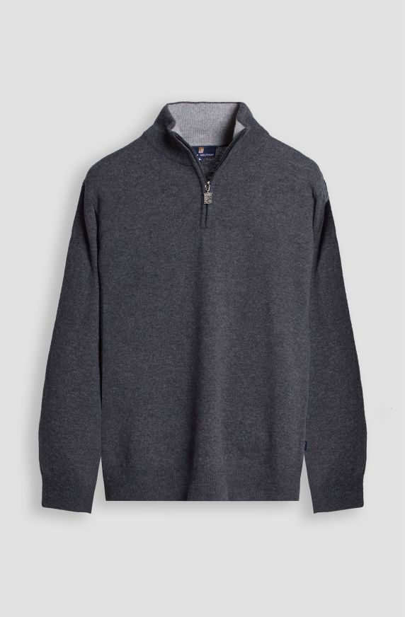 Maglia da uomo in misto lana mezza zip