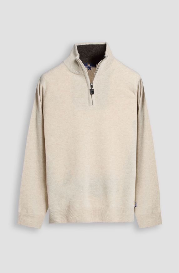 Maglia da uomo in misto lana mezza zip