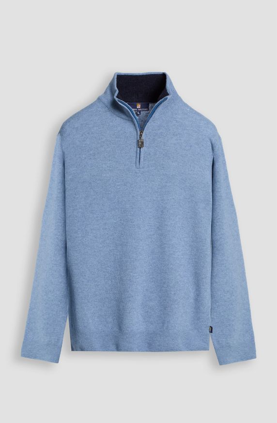 Maglia da uomo in misto lana mezza zip