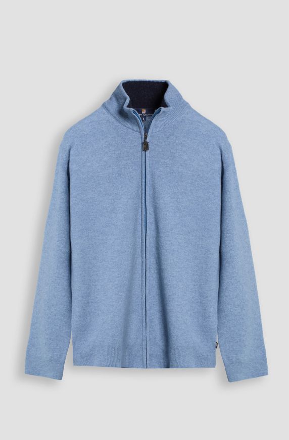 Maglia da uomo in misto lana full zip