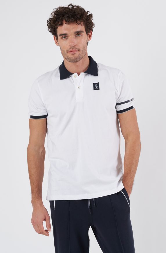 Polo uomo Amerigo Vespucci in jersey colletto in contrasto colore