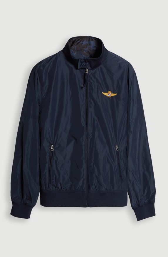 Bomber uomo in nylon reversibile