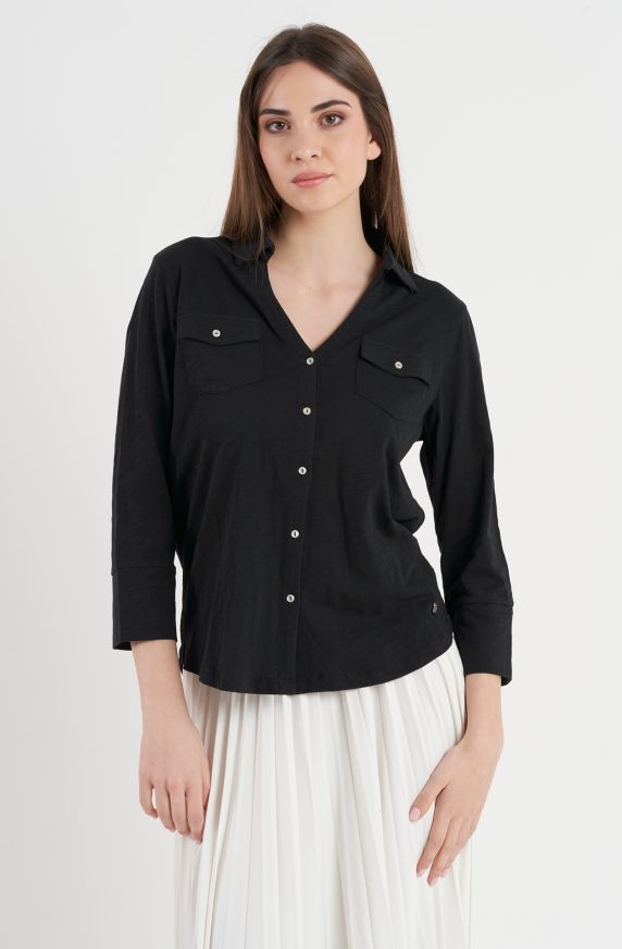 Polo donna in cotone fiammato