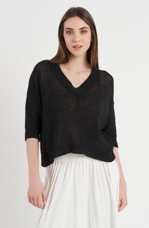 Women's Cotton V-Neck Sweater