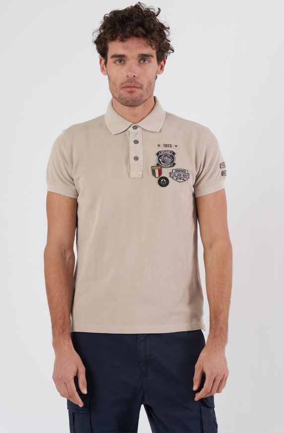 Polo uomo Grupaer in piquet patch sul cuore