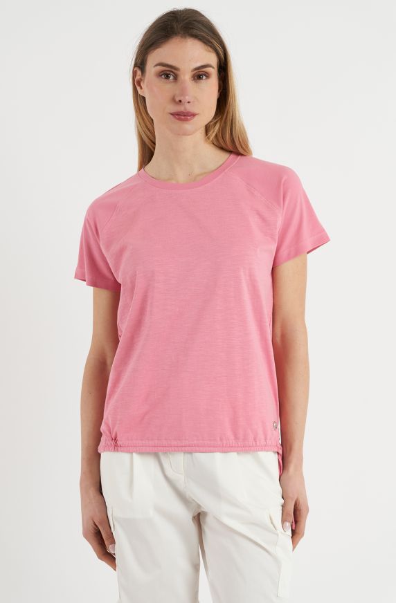 T-shirt donna in cotone punzonato