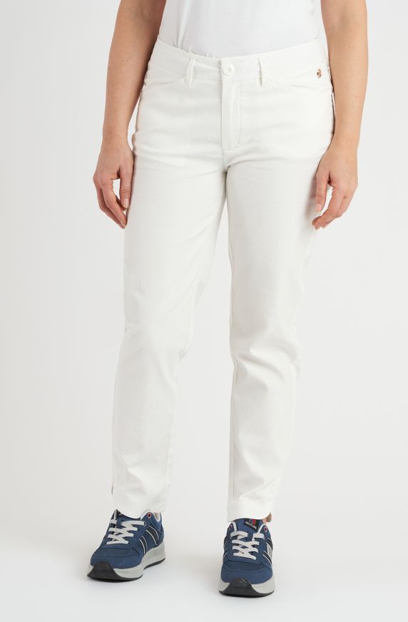 Pantalone donna in cotone lavorato