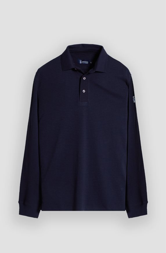 Men's polo shirt with two-tone embroidered logo