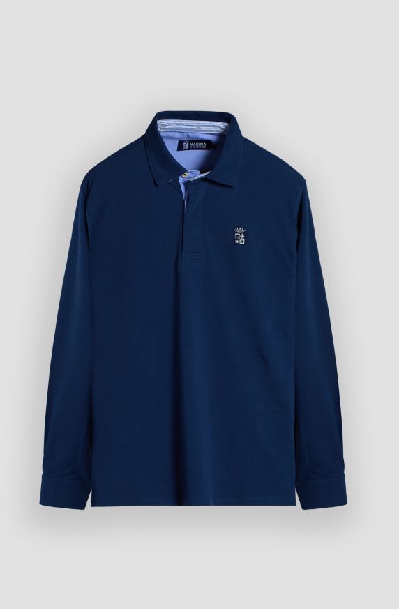 Men's polo shirt with Oxford fabric details