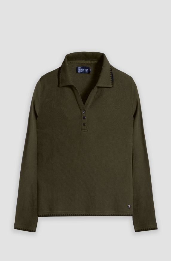 Polo scollo a V donna