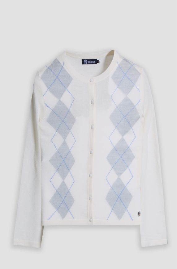 Cardigan donna con disegni geometrici