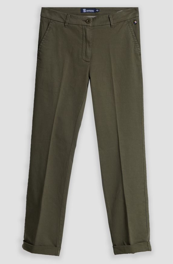 Pantalone chino donna dobby stretch