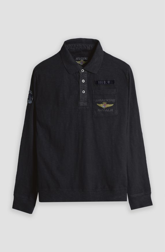 Aviazione Navale men's polo shirt with Grupaer patch