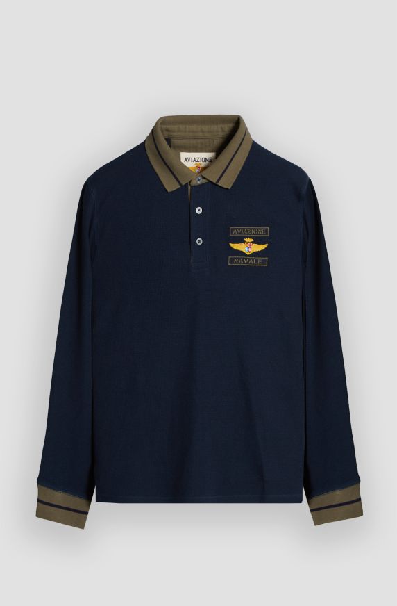 Polo uomo Aviazione Navale patch sul cuore