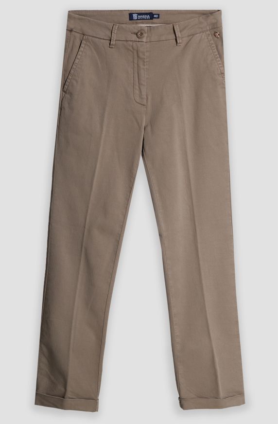 Pantalone chino donna dobby stretch