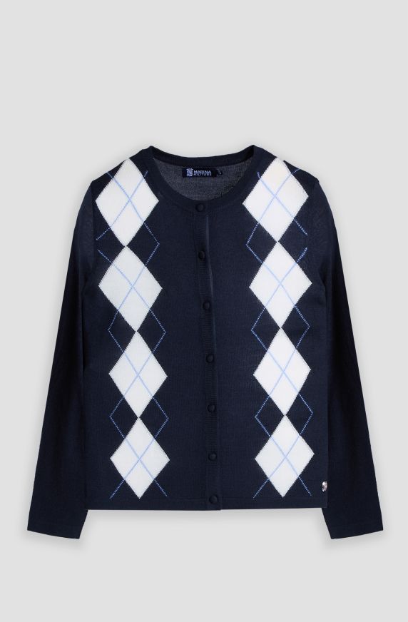 Women's cardigan with geometric pattern