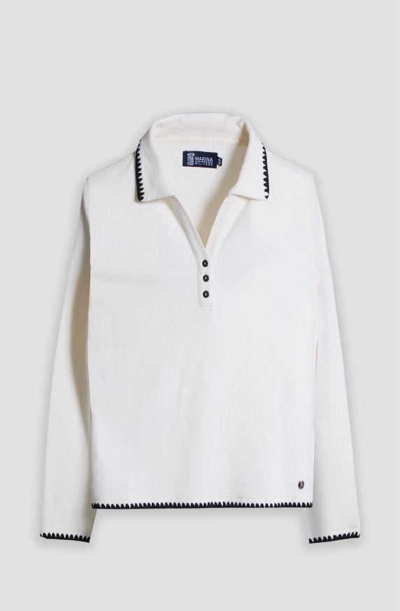Polo scollo a V donna