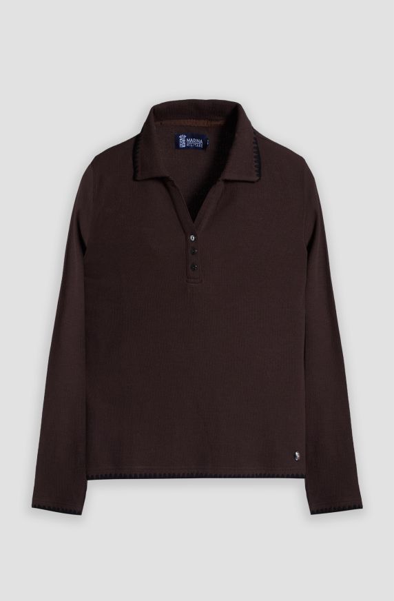 Polo scollo a V donna