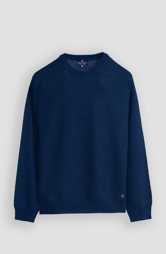Maglia girocollo uomo lavorazione nido d'ape