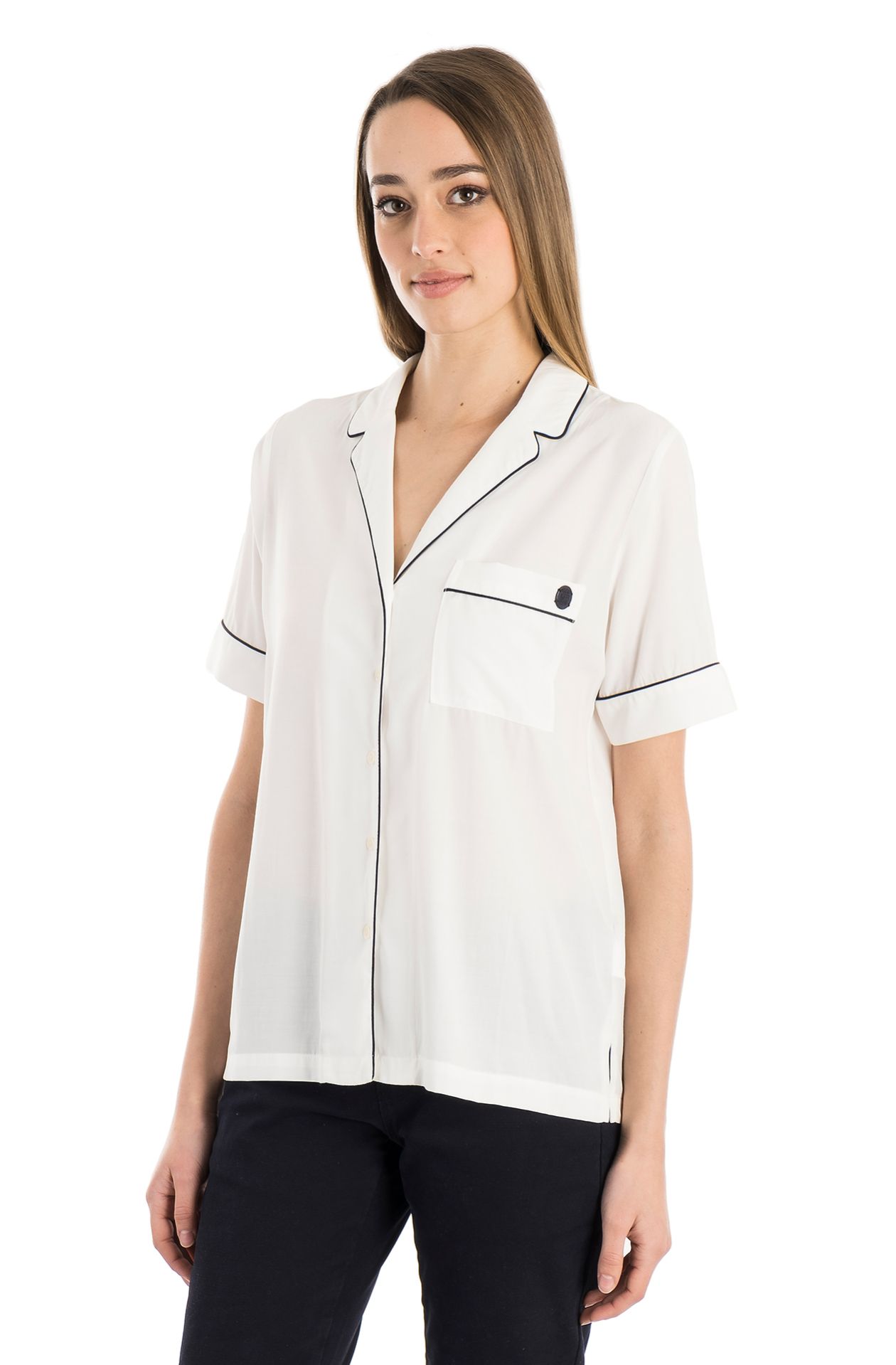 REVERE COLLAR BUTTON-DOWN SHIRT