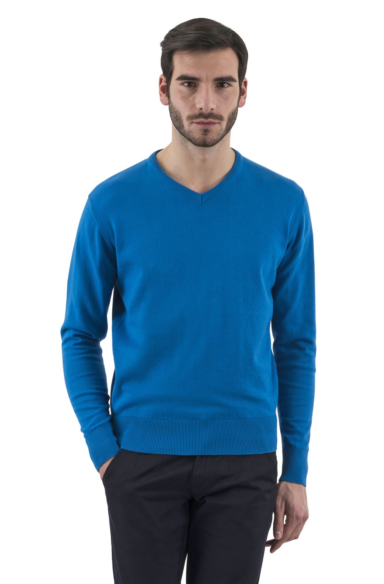 V-NECK COTTON JERSEY