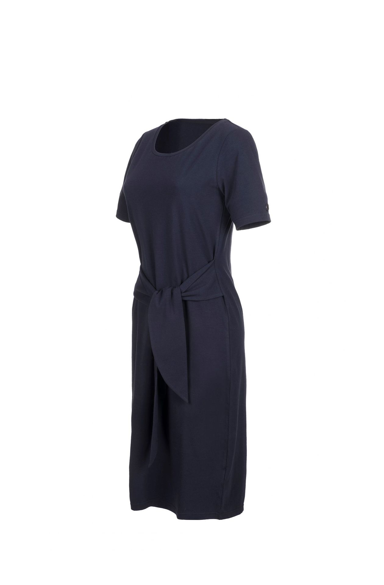 SHORT-SLEEVED LONGUETTE DRESS