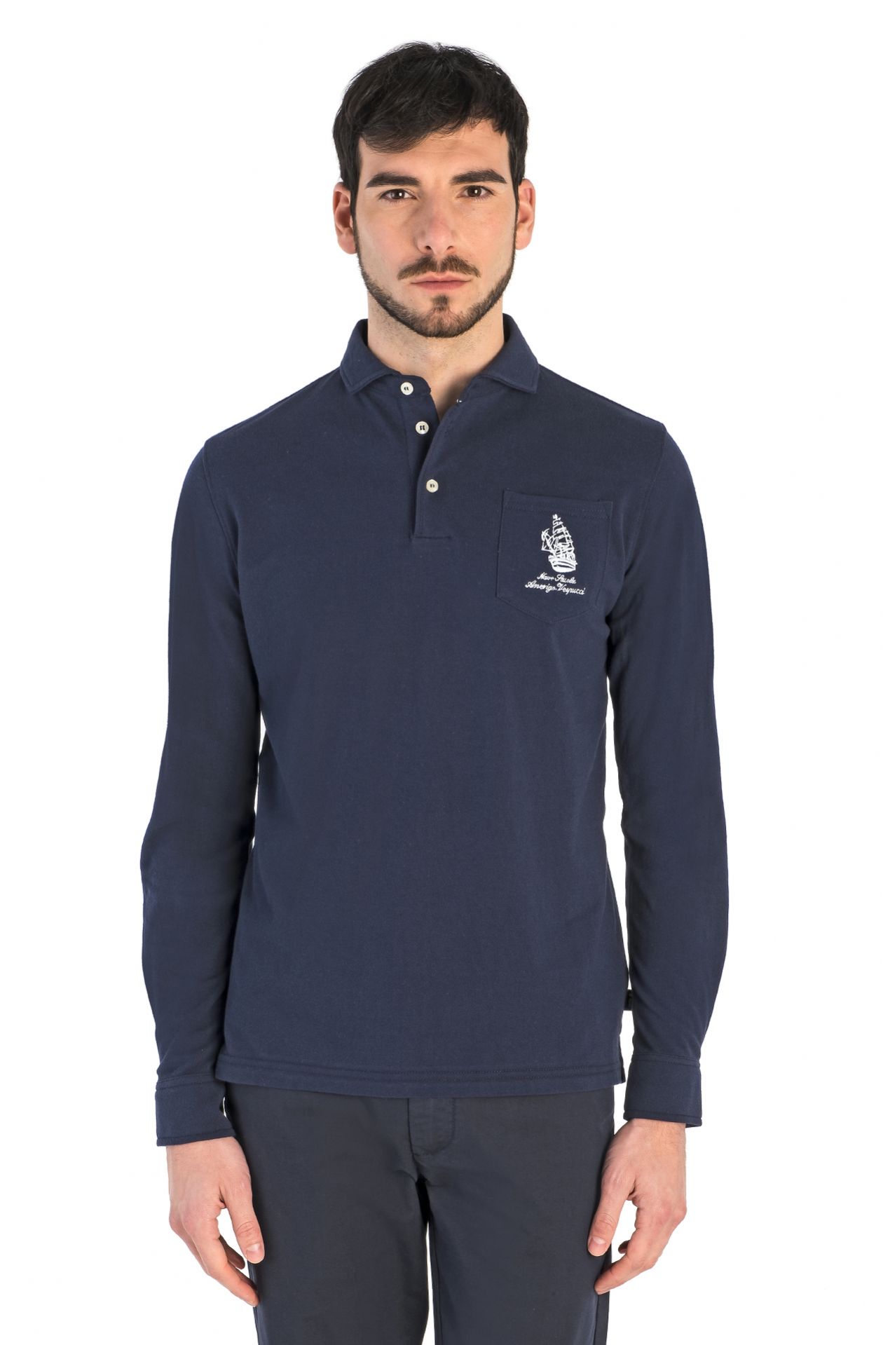 Amerigo Vespucci long sleeve polo shirt