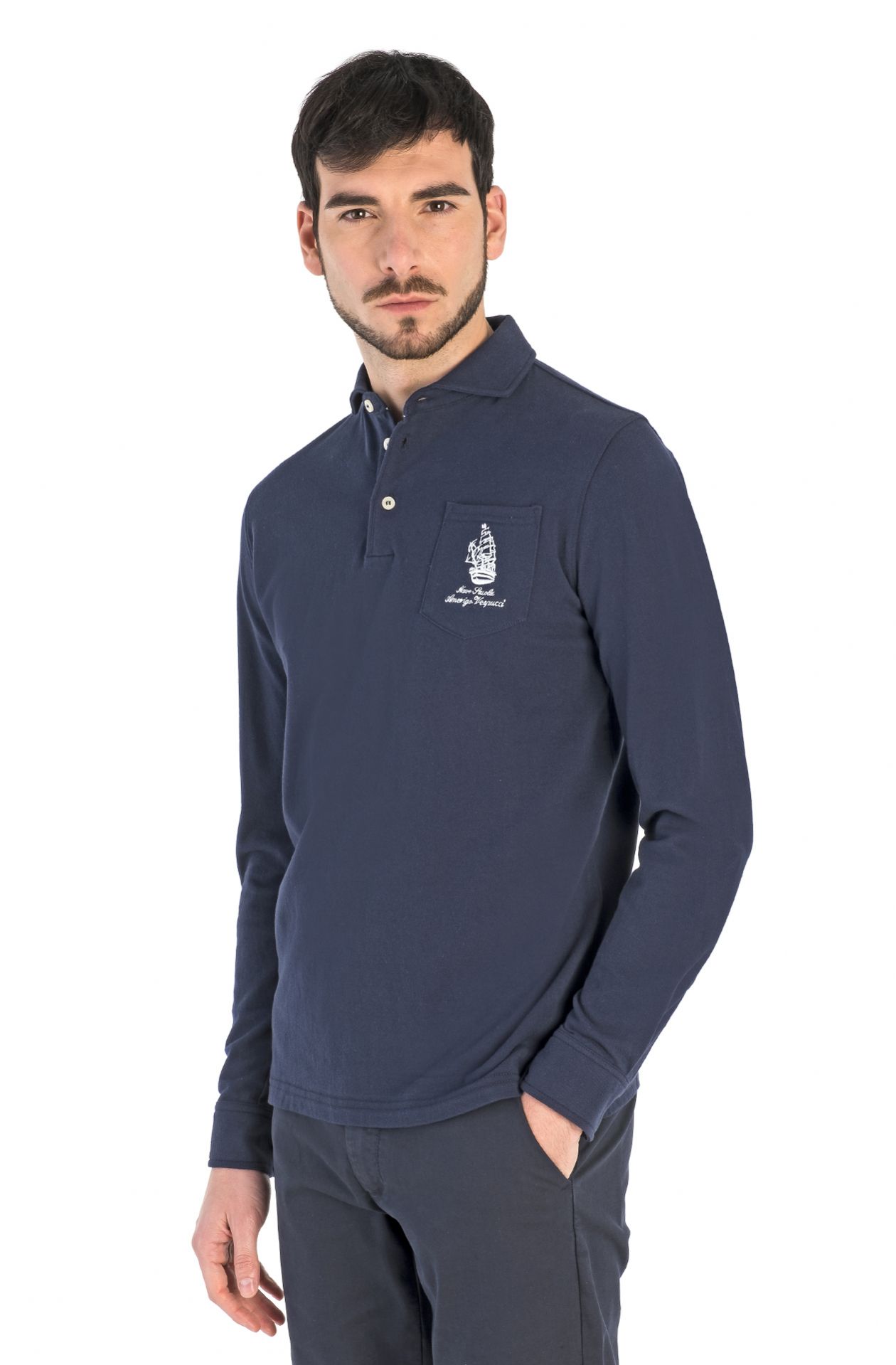 Amerigo Vespucci long sleeve polo shirt