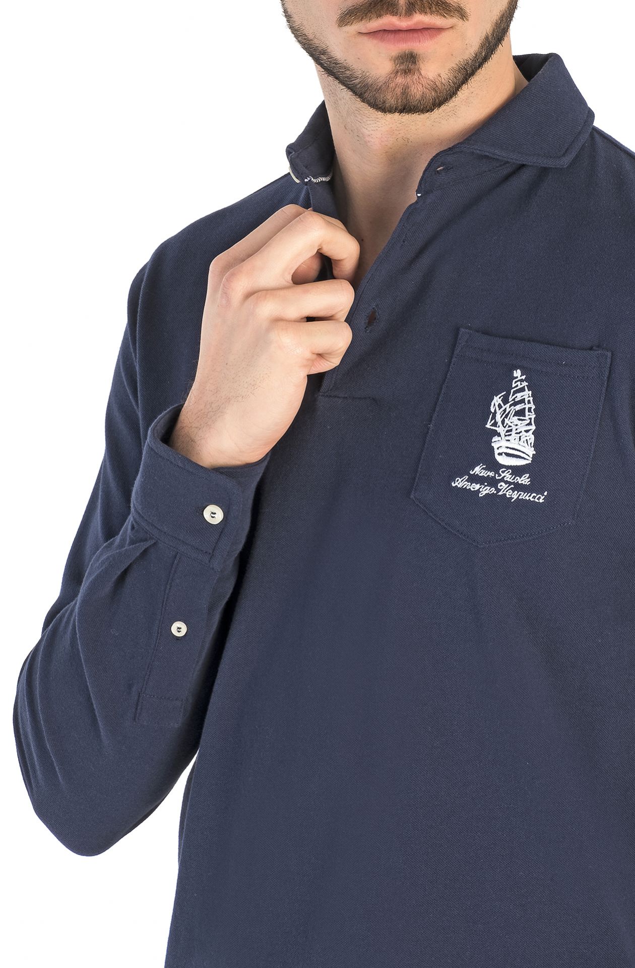 Amerigo Vespucci long sleeve polo shirt