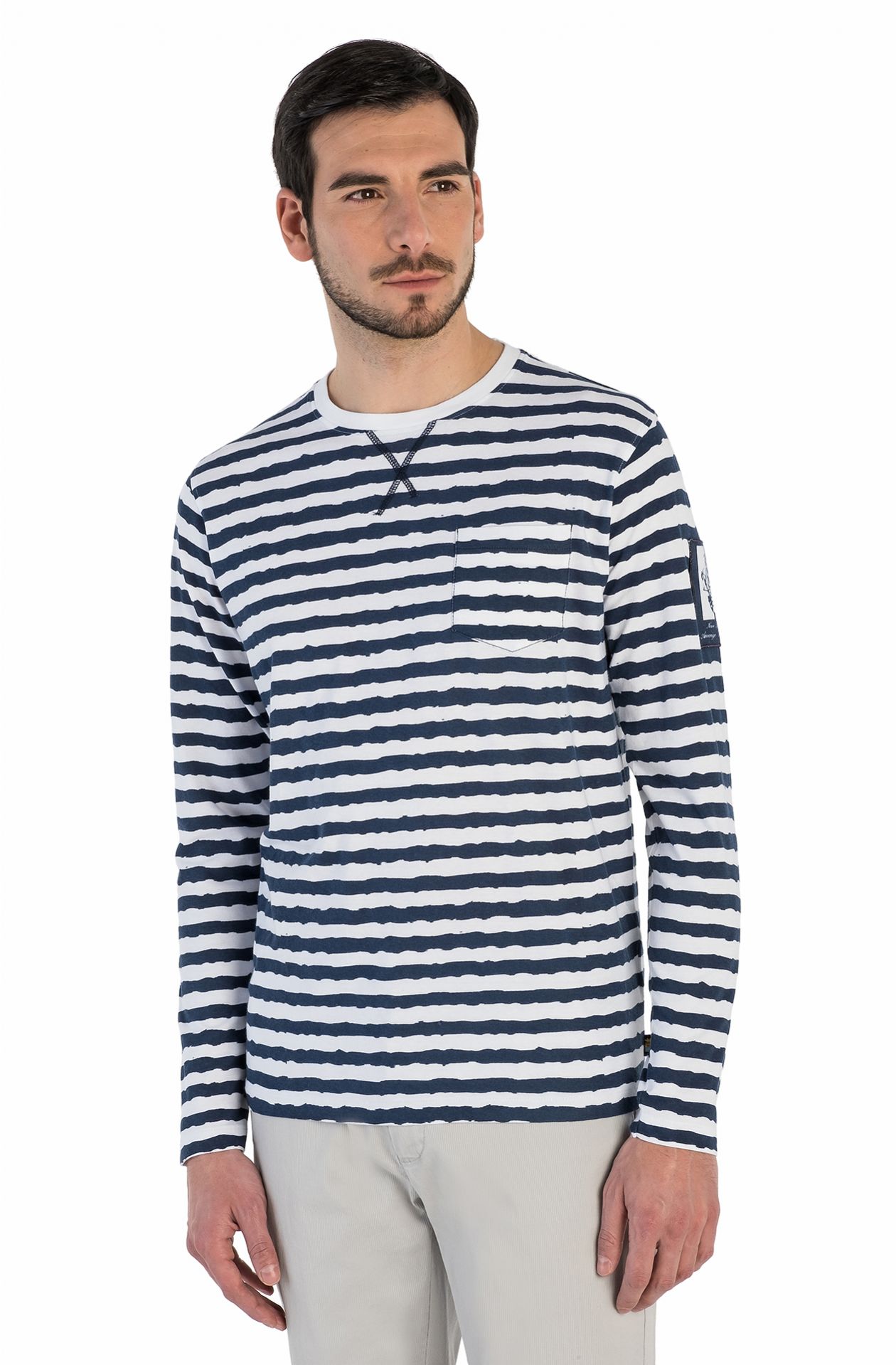 LANGARM GESTREIFTES T-SHIRT NAVE SCUOLA AMERIGO VESPUCCI